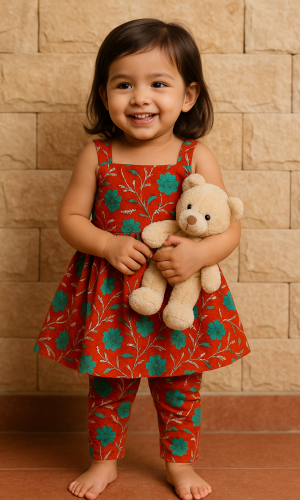 Pure Cotton Ethnic Kurti With Straight Pant