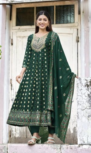 Big Size Bottle Green Wonderful Anarkali