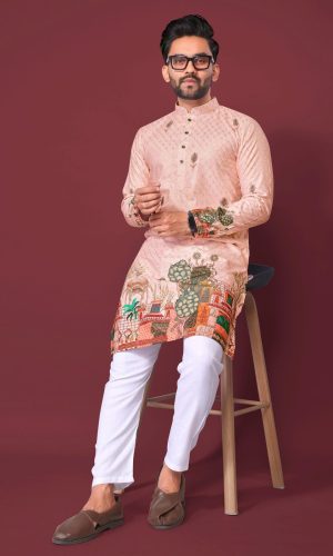 Divine Shades of Peach Kurta Pajama