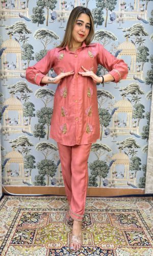 Semi Festive Soft Silk Coord Set