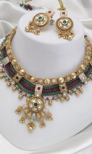 High Quality Brass Meenakari Haar