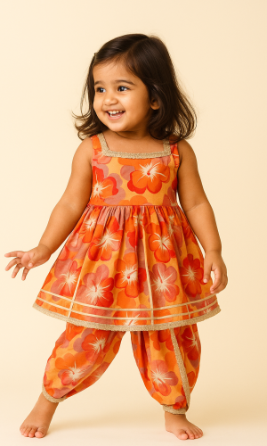 Floral Dhoti Kurti Set