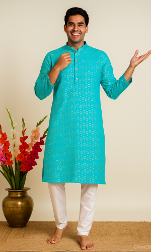Regal and Catchy Pure Cotton Kurta Pajama