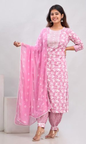 Pure Cotton Patiala Set