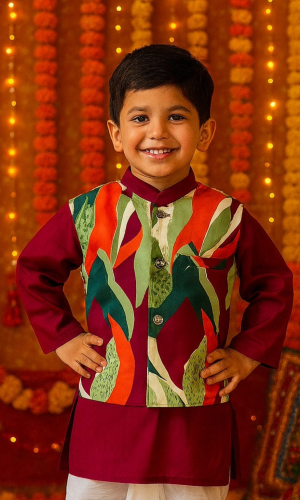 Pure Cotton Comfy Kurta+Jacket+Pajama