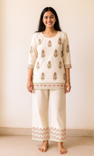 Chic Hand Block Print Coord Set