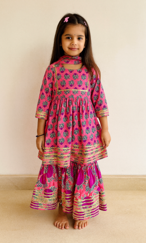 Sharara Set in Pure Cotton