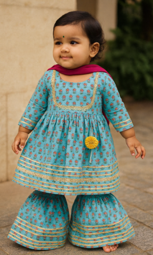 Pure Cotton  Sharara Set