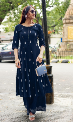 Catchy Navy Blue (Kurta+Palazzo)