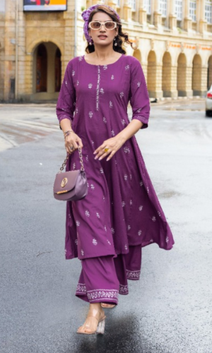 Glam Palazzo Set(Kurta+Smart Fit Palazzo)