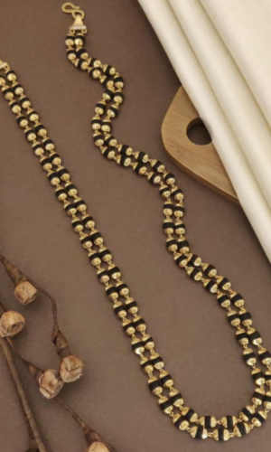 Stone-Studded Double Layer Rudraksha Mala