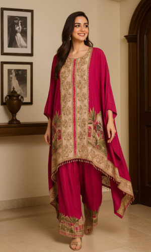 Unique Pattern Crepe Kaftaan