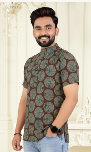 Pure Cotto  Hand Block Print Kurta Shirt