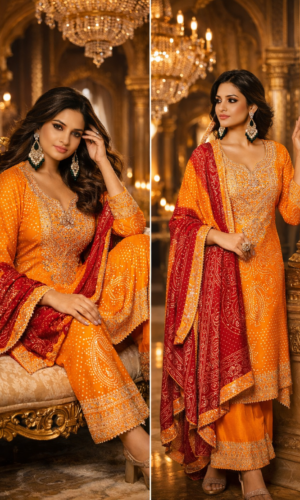 Ornate Printed Chinon Palazzo Boutique Set