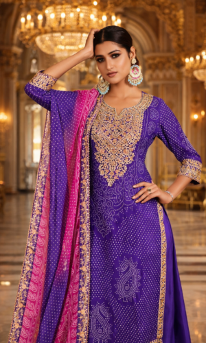 Luxurious Pure Chinon Palazzo Occasion Suit