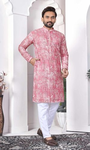 Lucknowi Work Cotton Kurta & Pajama