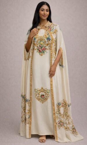 Pure Natural Crepe Layered Kurti With Matching Shrug