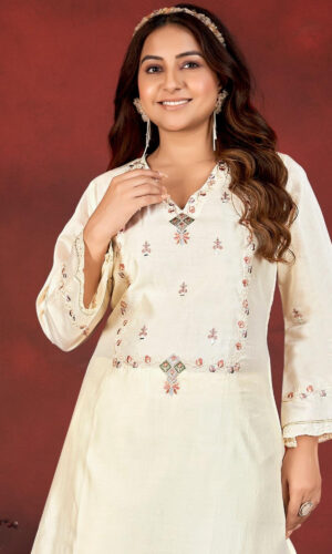 Festive Designer Mal Chanderi Co-Ord Set