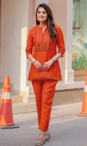 Trending Modern Saffron Co-Ord Set
