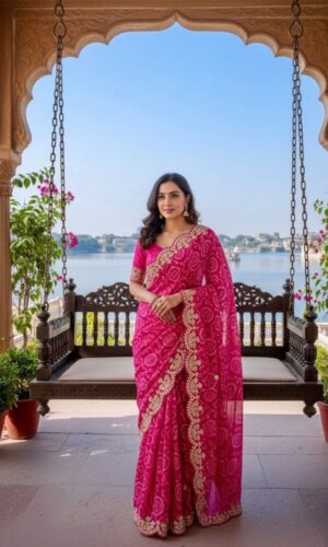 The Wedding Designer Bandhani Print Saree 