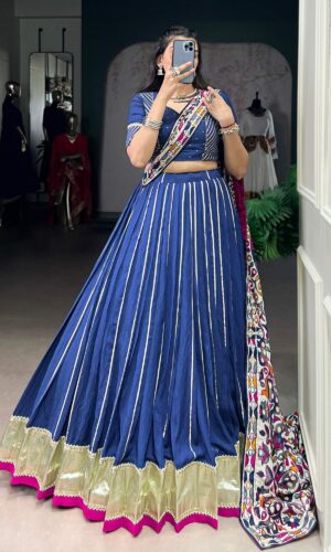 Embossed Design Chanderi Lehenga Set
(Premium Fabric used to make)