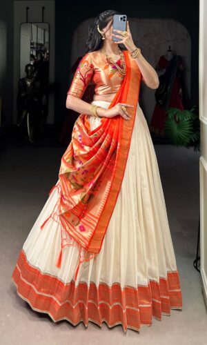 Silk Paithani Border Lehenga Set
(Made with Premium Fabric)