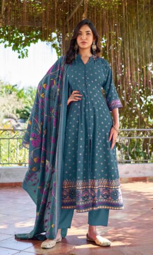 Elegant Rayon Kurta With Chanderi Shawl