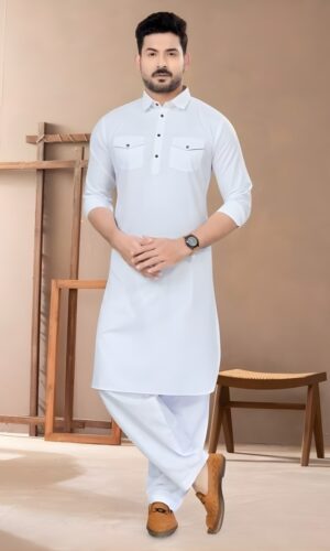 Men’s Pure Cotton Paithani Print Long Kurta