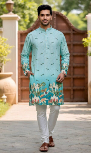 Printed Embroidery Festive Kurta