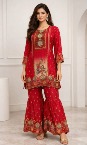 Pure Crepe Three-Piece Coordinated Ensemble