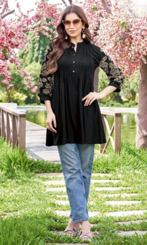 Contemporary Threadwork Rayon Slub Comfort Wear