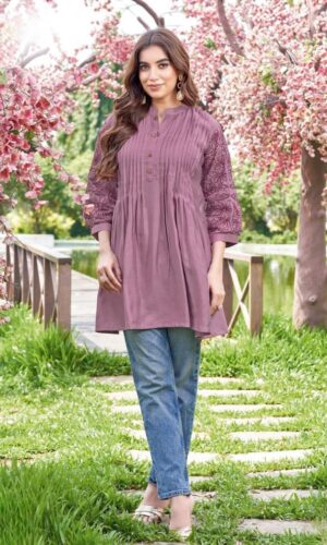 Premium Rayon Slub Threadwork Fusion Top