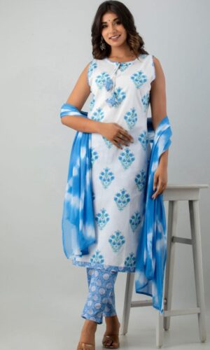 Heritage Hand Block Print Pure Cotton Ensemble