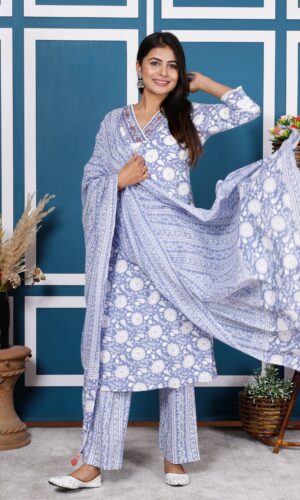 Classic Hand-Detailed Cotton Suit With Work