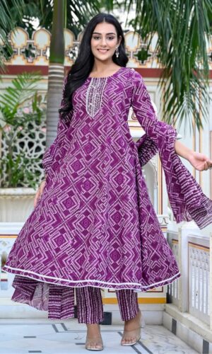 Pure Cotton Anarkali With Intricate Hand Detailing