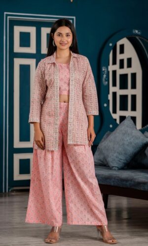 Three-Piece Pure Cotton Artisan Jacket & Co-ord Set