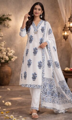 Pure Light-Weight Kota Doriya Cotton Ensemble