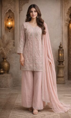 Pure Georgette Paisley Beadwork Suit