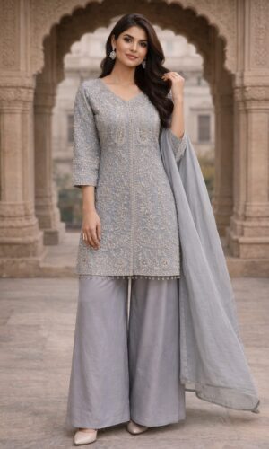 Highly Embellished Georgette Trio Set